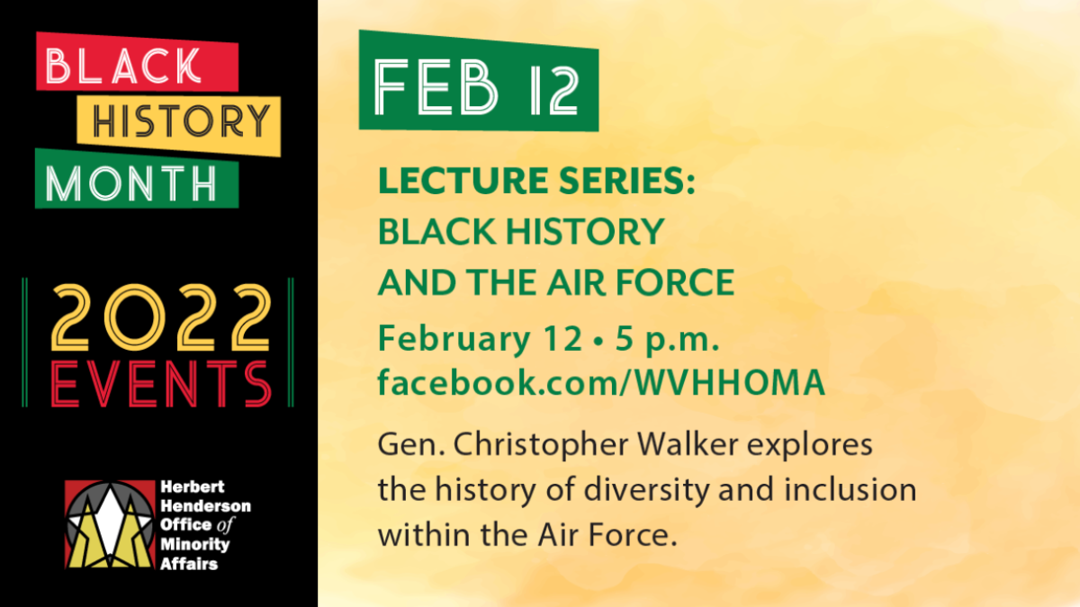 Graphic Showing Details of General Chris Walker's Black History Month Lecture
