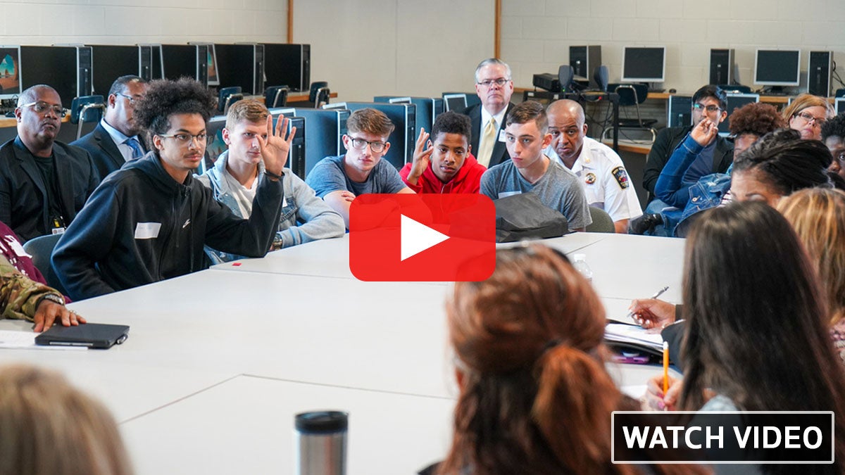 Students at Roundtable Discussion at Capital High School Listening Tour